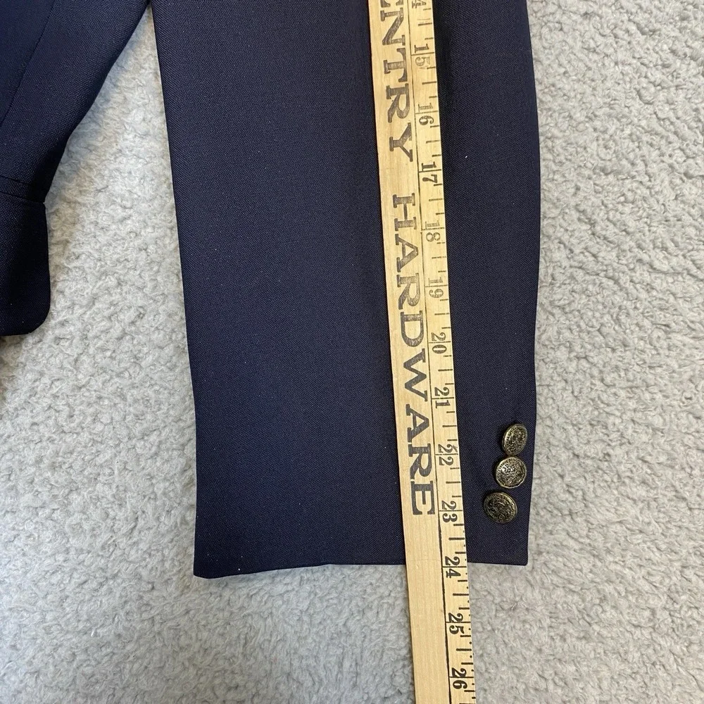 Oscar de La Renta‎ Sports Coat Men s 42R Navy Blazer Metal Buttons Suit Jacket